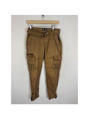 Vintage RCL Umbro Mens Cargo Pants Brown Utility Streetwear With Belt Size 34X30